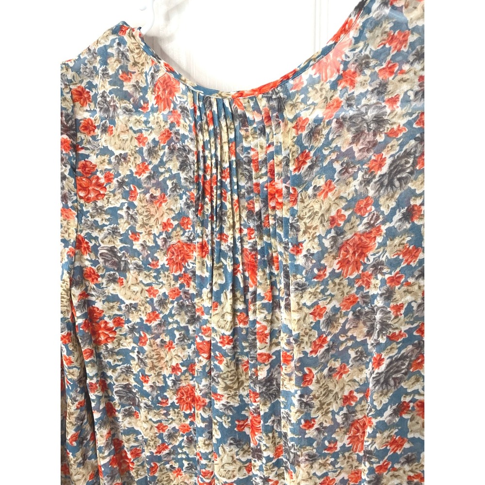 Joie Long Sleeve Silk Chiffon Mini Dress Floral Print Small Boho Festival Gypsy - Picture 4 of 7